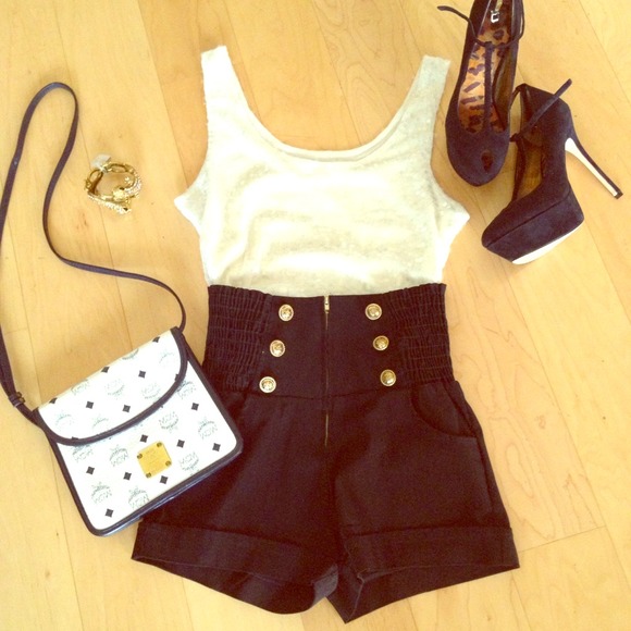 Mustard Seed Pants - Military Button Up shorts & Denim Peplum bundle