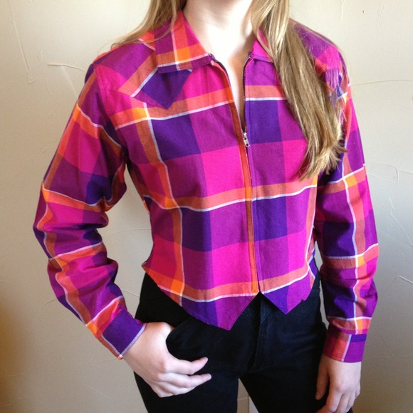 Bright plaid crop top