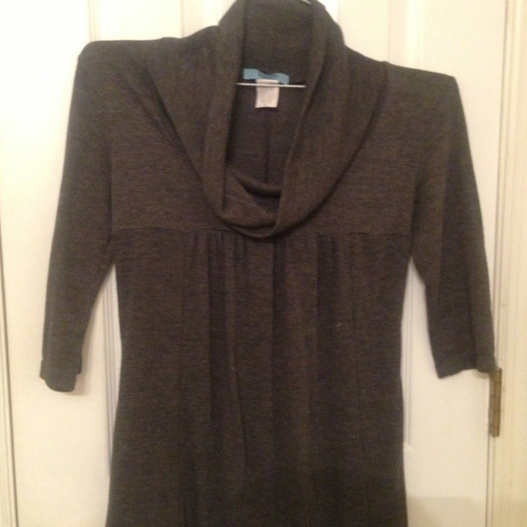 Gray Cowl Neck Dress