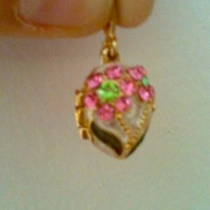 Russian egg locket necklace, opens to angel inside