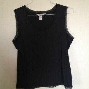 Black top with sheer detail..