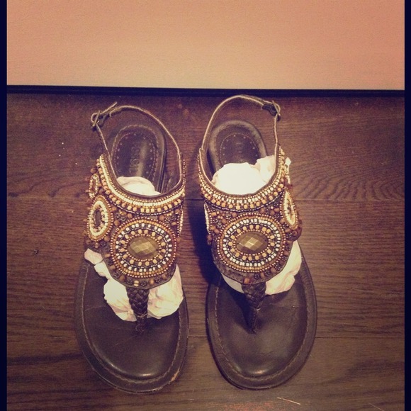Shoes - Beaded Fossil Sandals!