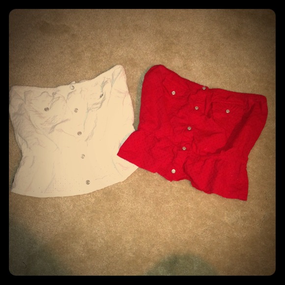 🎀TRADED🎀Tommy button down tube tops