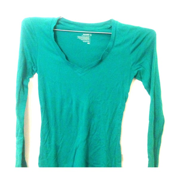 Teal V-Neck Long Sleeve
