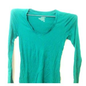 Teal V-Neck Long Sleeve