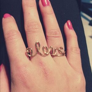 Love 2 finger wire ring