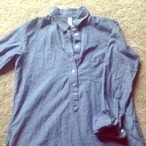American Apparel /Oxford Style Tunic /Dress / Blue
