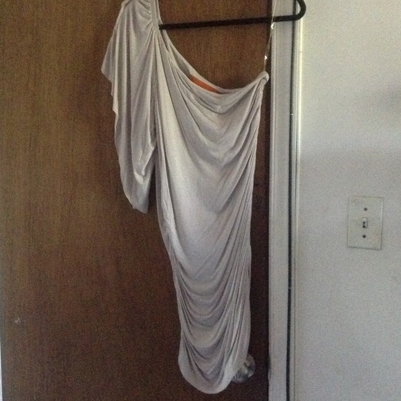 Taupe one shouldered dress