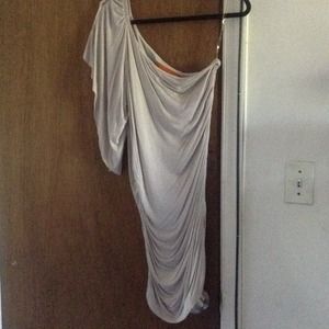 Taupe one shouldered dress