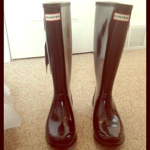 *REDUCED* Hunter "Huntress" Black Rain Boots NIBWT
