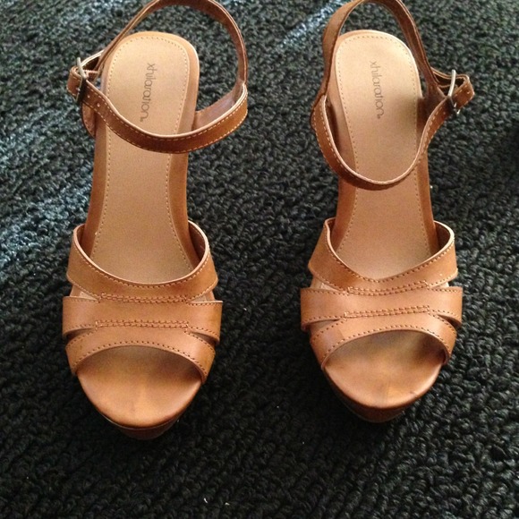 Tan sandals, with heels