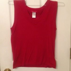 Red V-Neck Sweater Vest