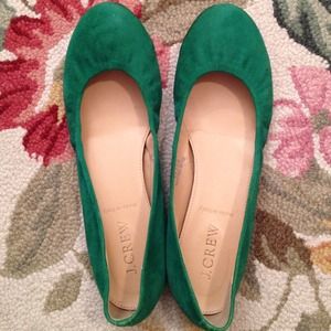 Green Cece Suede Ballet Flats