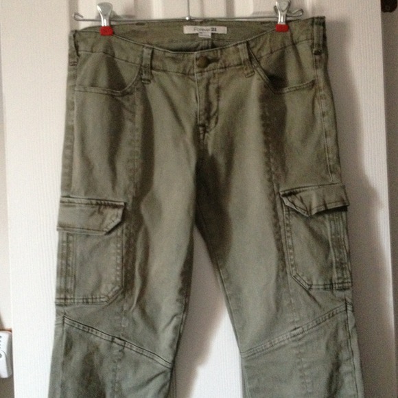 Forever 21 Pants Army Green Skinny Cargo Wankle Zipper Poshmark