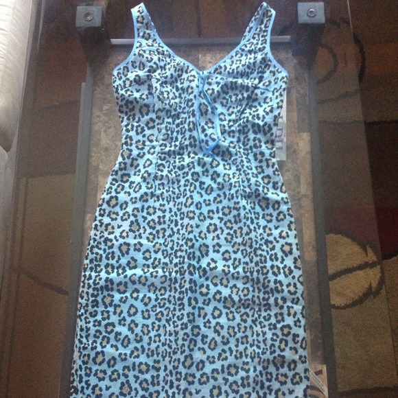 Fendi blue cheetah print dress