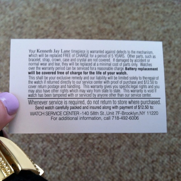 LOWERED PRICE! Kenneth Jay Lane Gold Tone Watch - Picture 4 of 4