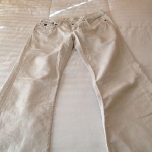 White corduroy pants