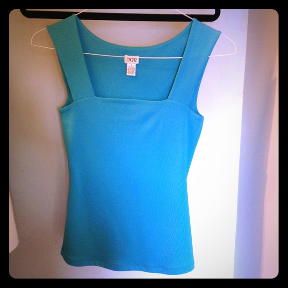 Cachè Teal Nylon Tank - Picture 1 of 3