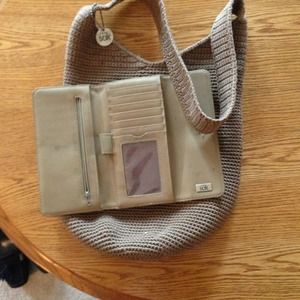 Gently used tan wallet and purse SAK purse combo!