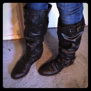 Black knee high boots