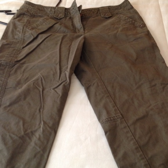 Taupe Capri pants.