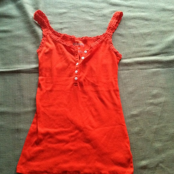 Orange ribbed tank