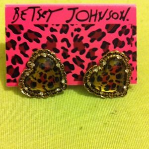 Betsey Johnson cheetah stud earrings