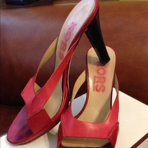 Beautiful red leather high heels by Michael Kors
