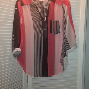 REDUCED !!! Beautiful long striped blouse