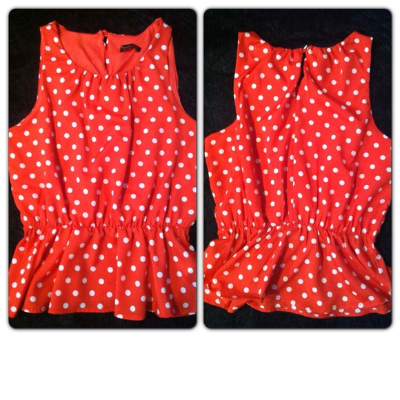 Tops - Red polka dot shirt. NWOT