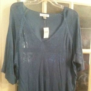 NWT 3xl Coldwater Creek lightweight blue sweater