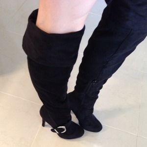 Rue 21 Black Over-The-Knee Suede Boots