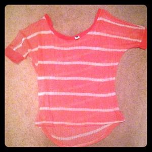 💙TRADED!❤Roxy Coral & Cream Knitted Top