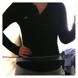 Lacoste black long sleeves polo shirt sz 38/M
