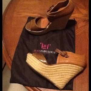 JustFab Brown Wedges