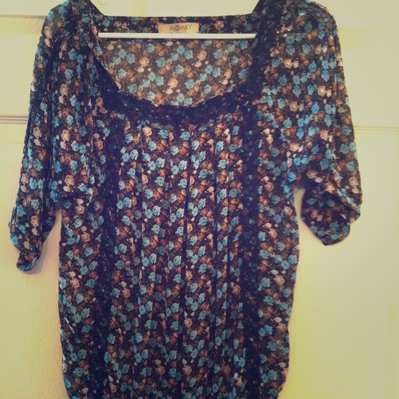 Sheer floral top