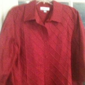 2xl silk Coldwater creek top red very nice