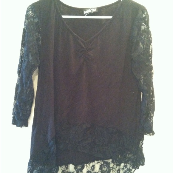 Black hi low top with lace details