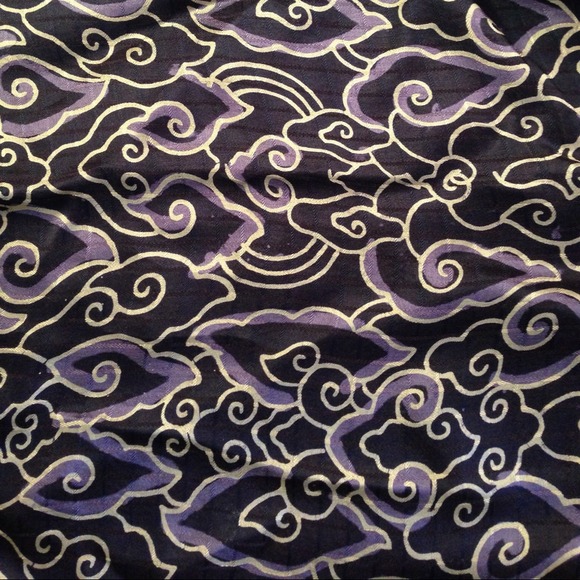 Imported Handcrafted Batik Scarf Indigo and Gold