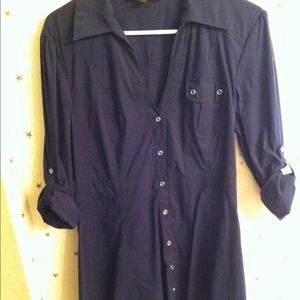 Navy blue button down dress
