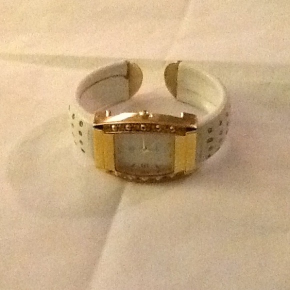 Gold watch with swarovski crystals