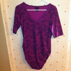 Magenta leopard print half sleeve top