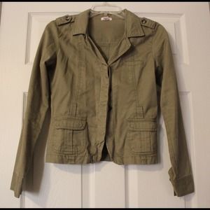 Khaki green cotton blazer