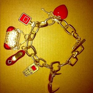 💢Charm Bracelet with Red Charms💢