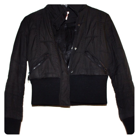Black quilted nylon jacket