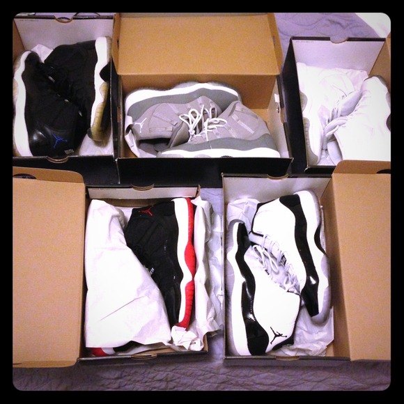 Jordan 11s Bred Concord Space Jams Cool Grey