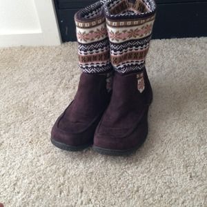 Brown suede boots