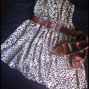 *Sold** Leopard Strapless dress