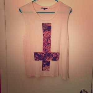 Floral print w/cross