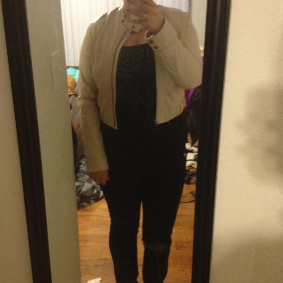 Cream colored (fake) leather jacket!